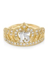 comely teensy-weensy two tone 15 years gold ring for babaies and kids